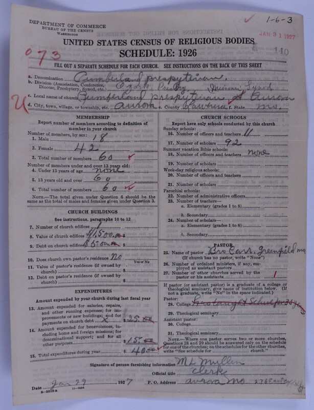 Scan of Cumberland Presbyterian Church: 140