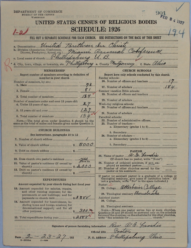 Scan of Church of the United Brethren in Christ: 901