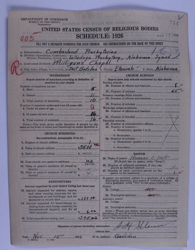 Scan of Cumberland Presbyterian Church: 744