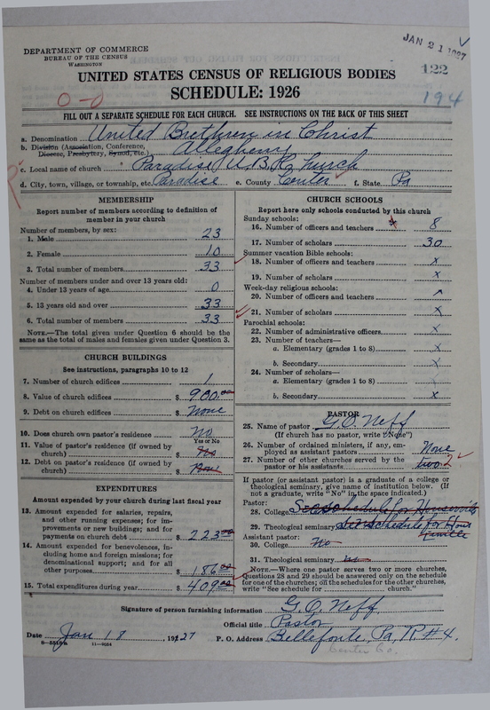 Scan of Church of the United Brethren in Christ: 122