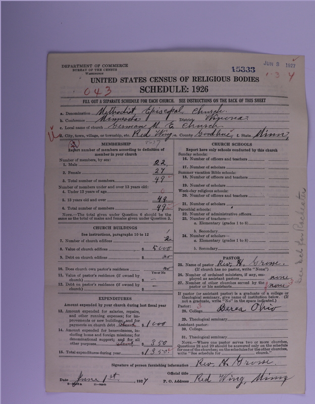 Scan of Methodist Episcopal Church: 15333