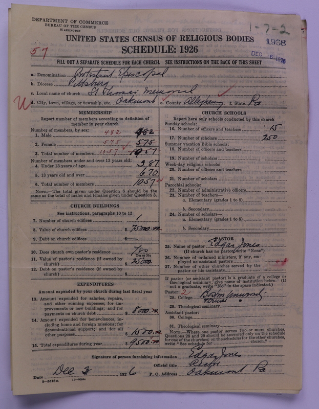 Scan of Protestant Episcopal Church: 1968