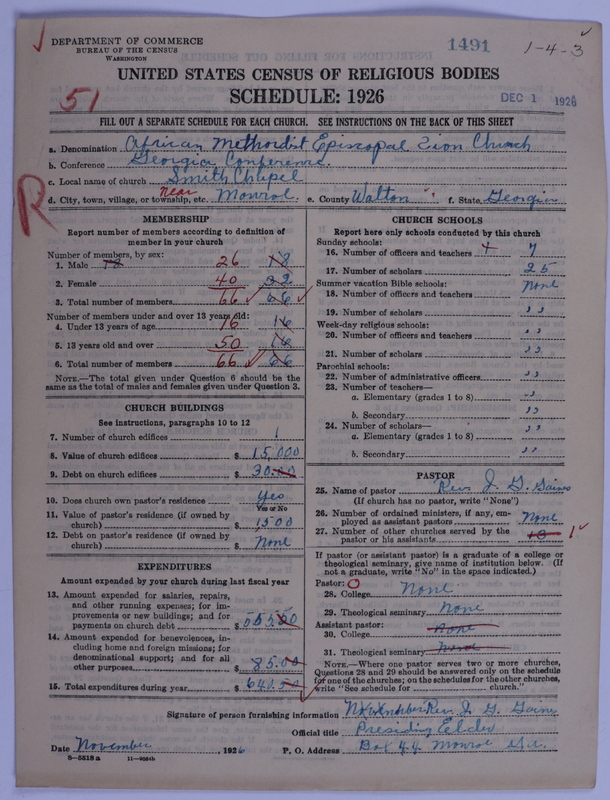 Scan of African Methodist Episcopal Zion Church: 1491