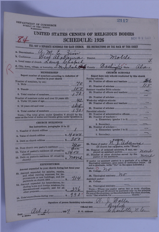 Scan of African Methodist Episcopal Zion Church: 2117