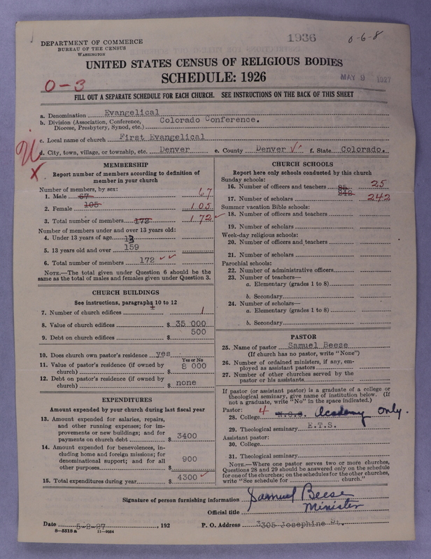 Scan of Evangelical Church: 1936