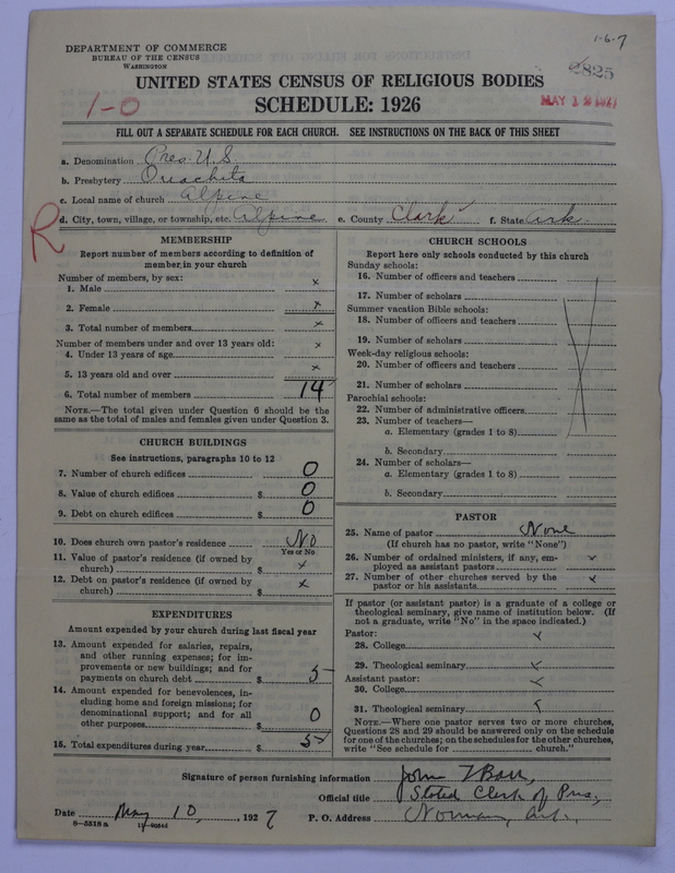 Scan of Presbyterian Church in the United States: 2825