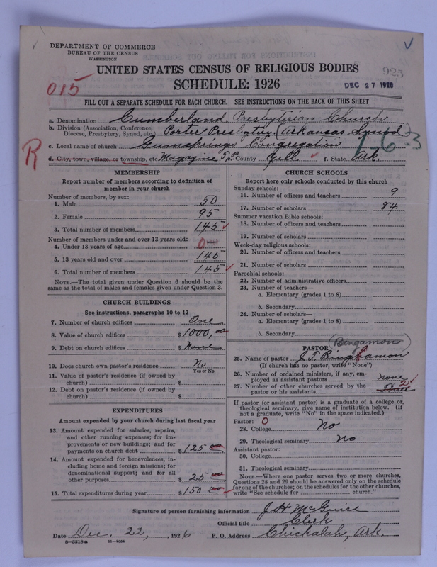 Scan of Cumberland Presbyterian Church: 925