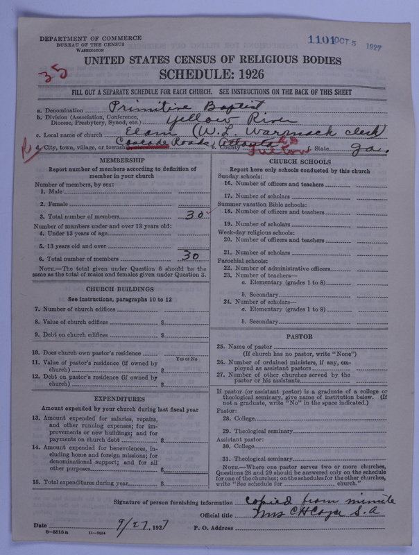 Scan of Primitive Baptists: 1101