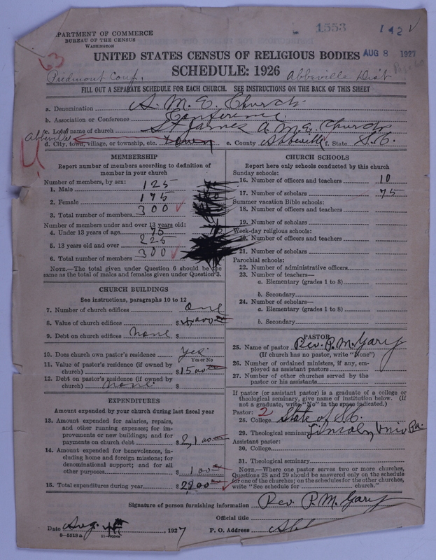 Scan of African Methodist Episcopal Church: 1553