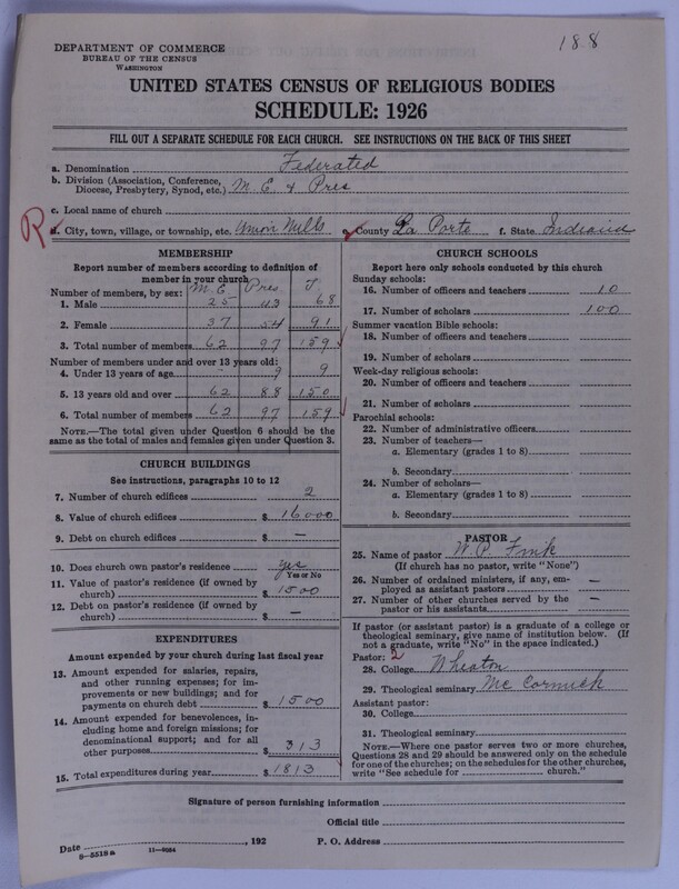Scan of Federated Churches: 188