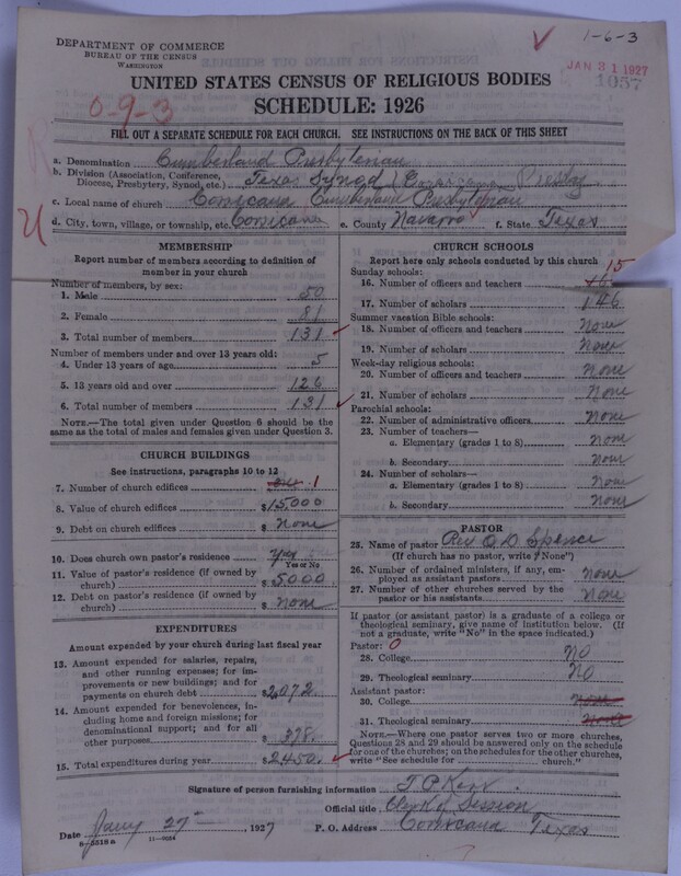 Scan of Cumberland Presbyterian Church: 1057