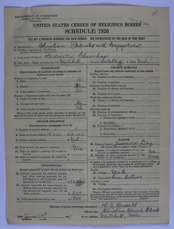 Scan of Federated Churches: 193
