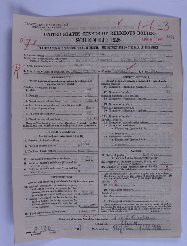 Scan of Cumberland Presbyterian Church: 161