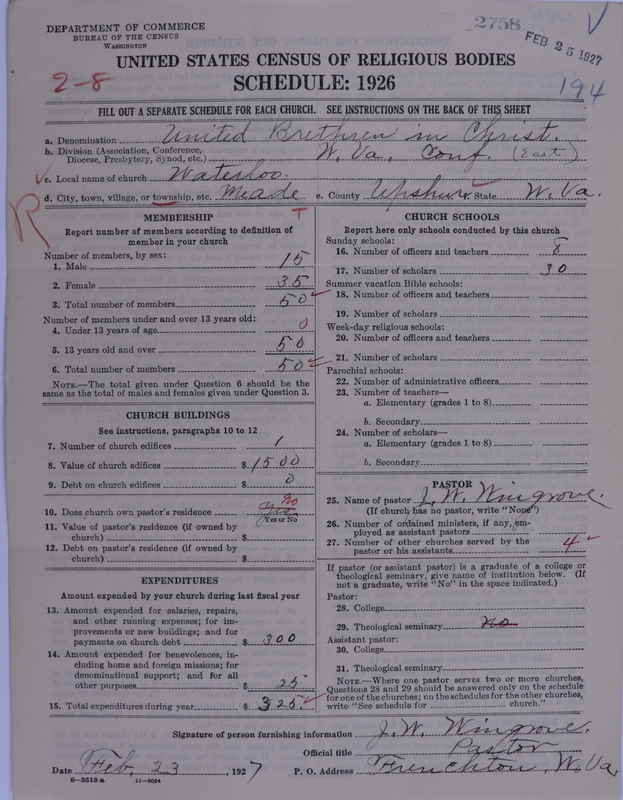 Scan of Church of the United Brethren in Christ: 2758