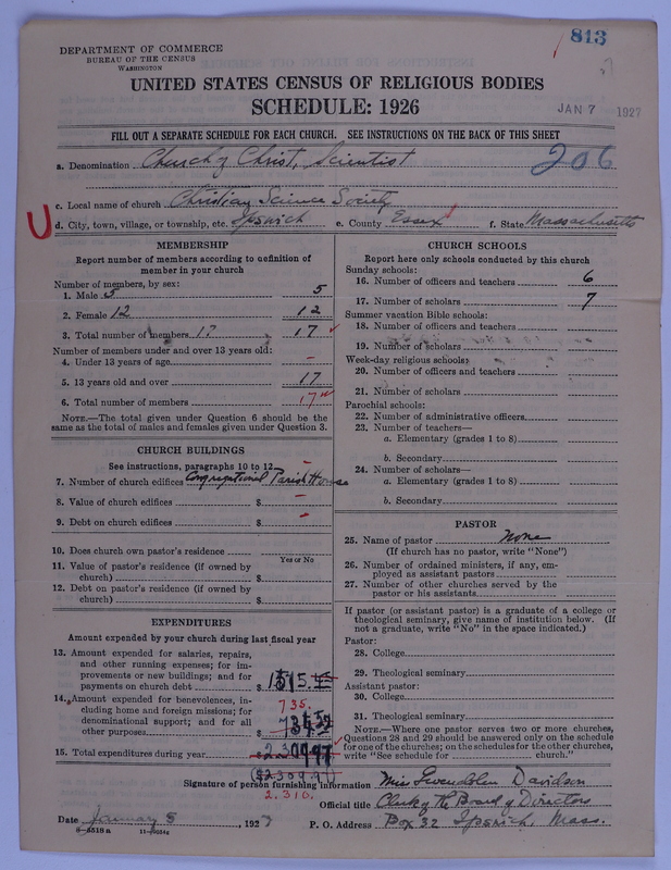 Scan of Church of Christ, Scientist: 813