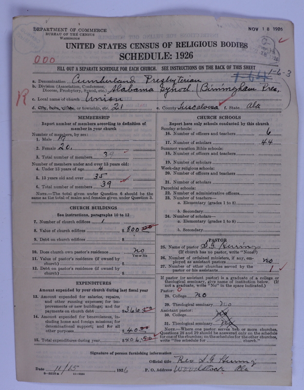 Scan of Cumberland Presbyterian Church: 791