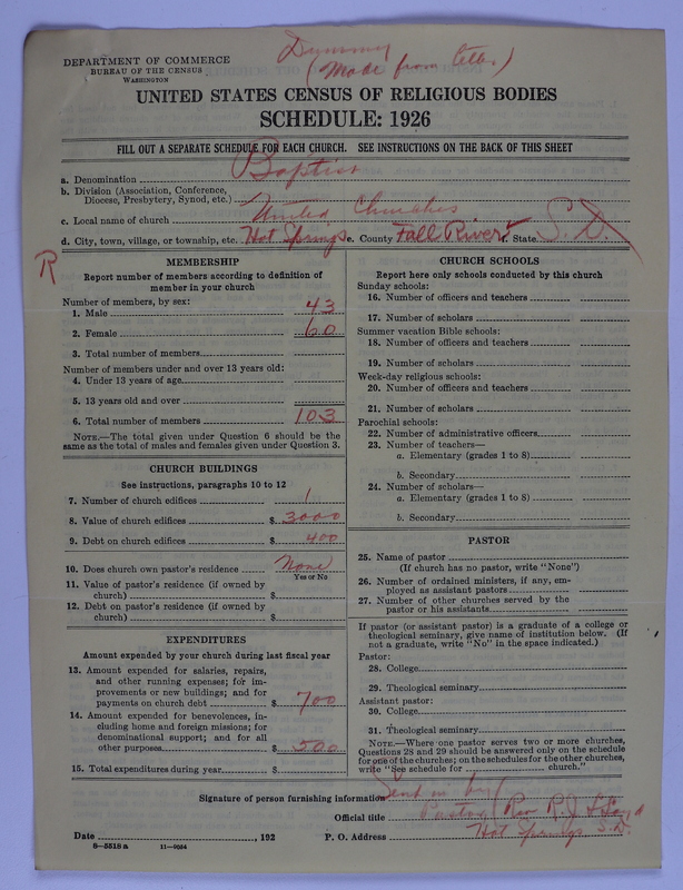 Scan of Federated Churches:
