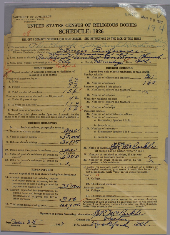 Scan of Church of the United Brethren in Christ: 1813