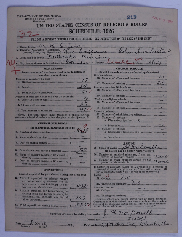 Scan of African Methodist Episcopal Zion Church: 219