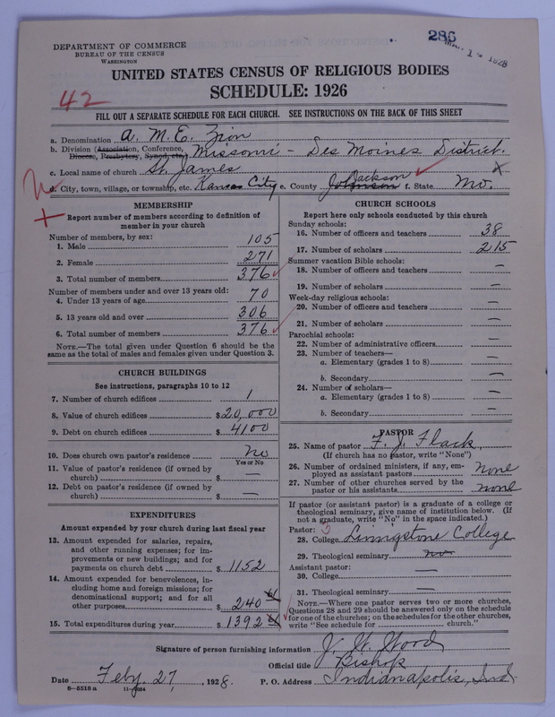 Scan of African Methodist Episcopal Zion Church: 286