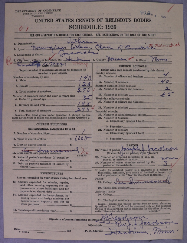 Scan of Norwegian Lutheran Church of America: 914