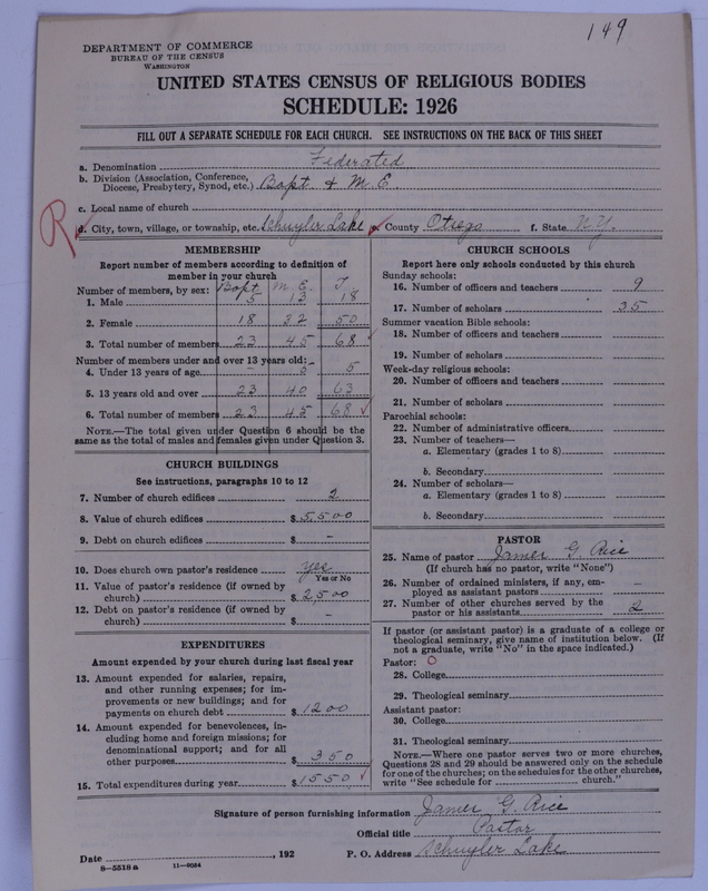 Scan of Federated Churches: 149