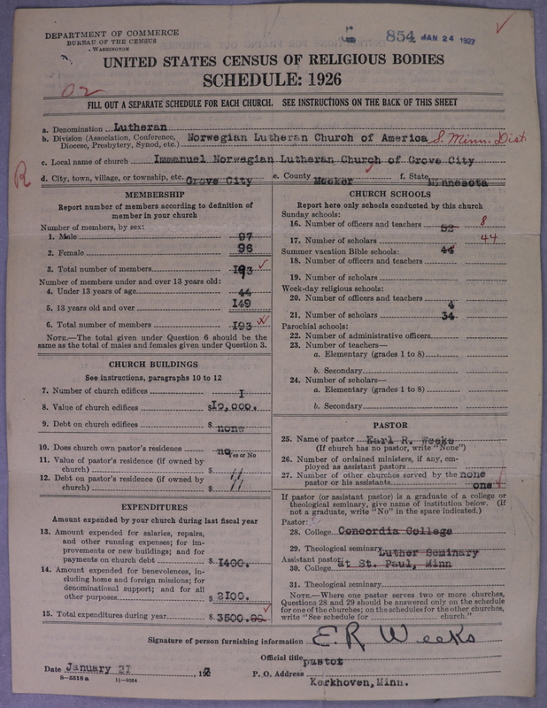 Scan of Norwegian Lutheran Church of America: 854