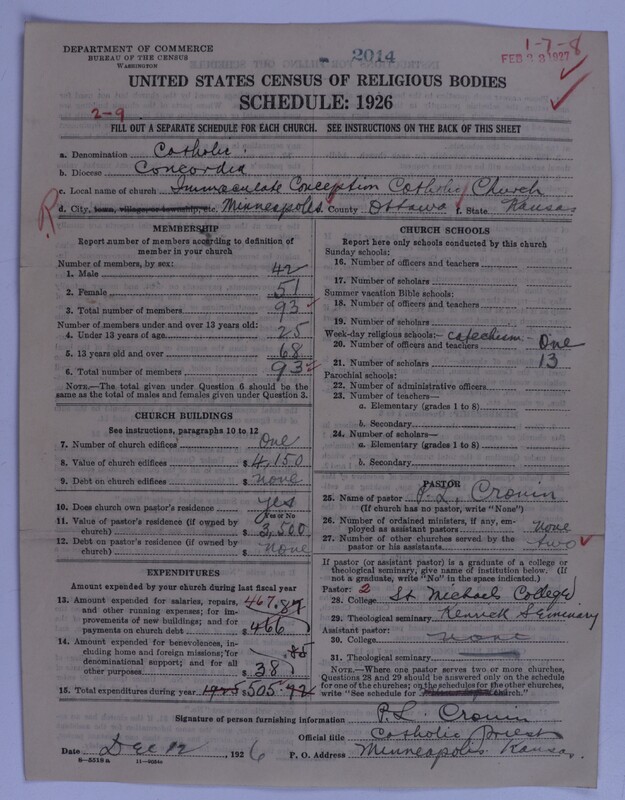 Scan of Roman Catholic Church: 2014