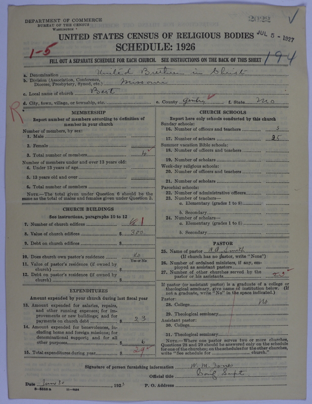 Scan of Church of the United Brethren in Christ: 2022