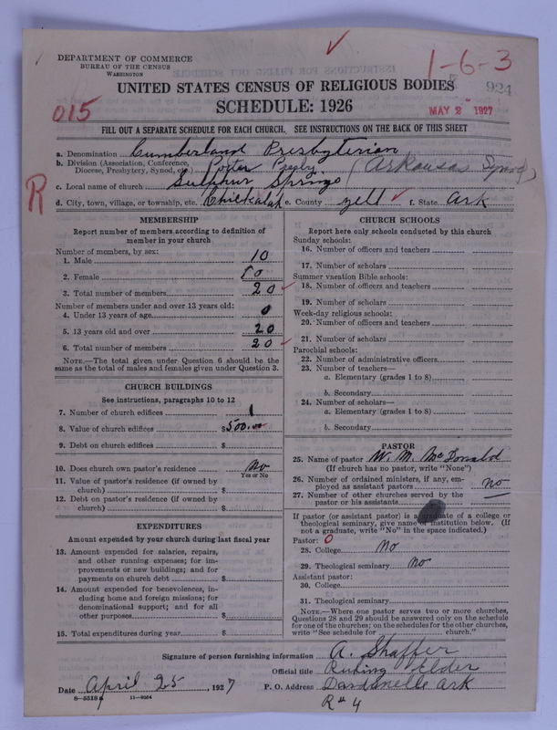 Scan of Cumberland Presbyterian Church: 924