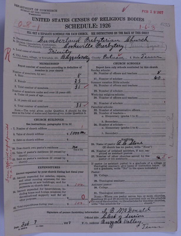 Scan of Cumberland Presbyterian Church: 635