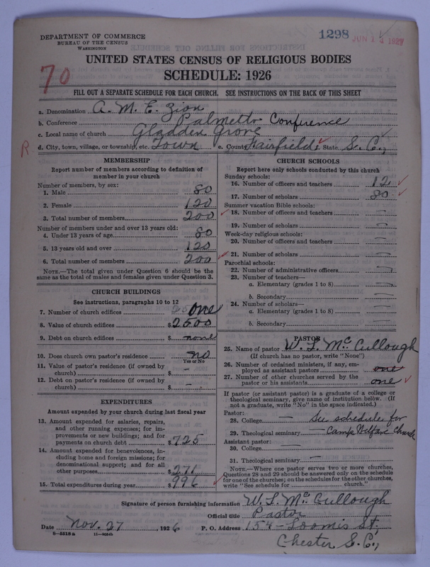 Scan of African Methodist Episcopal Zion Church: 1298