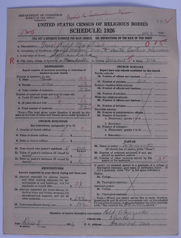 Scan of Free Will Baptists: 110