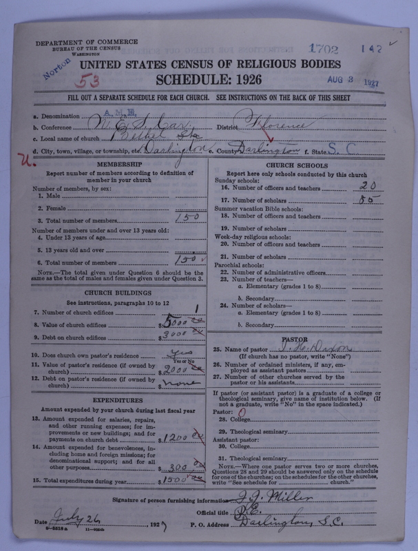 Scan of African Methodist Episcopal Church: 1702