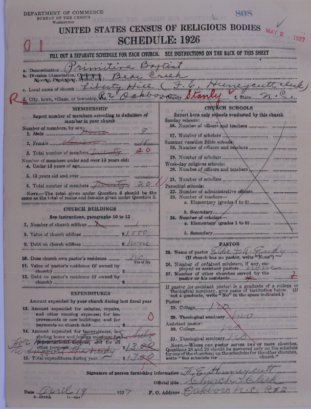 Scan of Primitive Baptists: 808