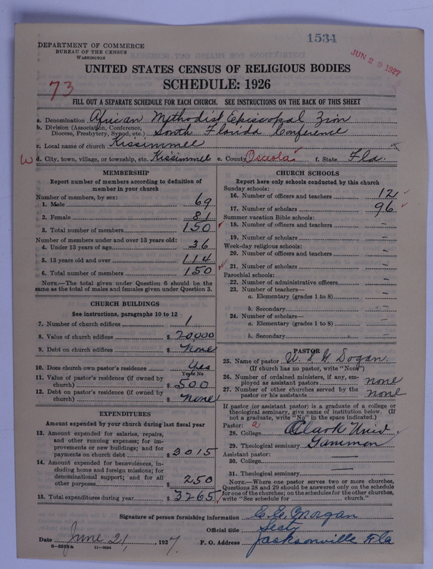 Scan of African Methodist Episcopal Zion Church: 1534