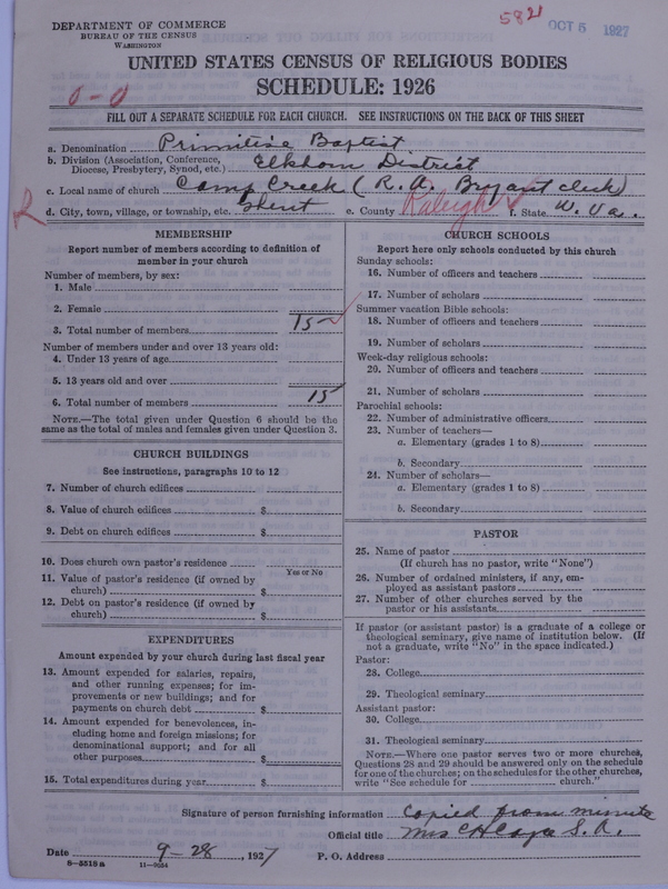 Scan of Primitive Baptists: 582