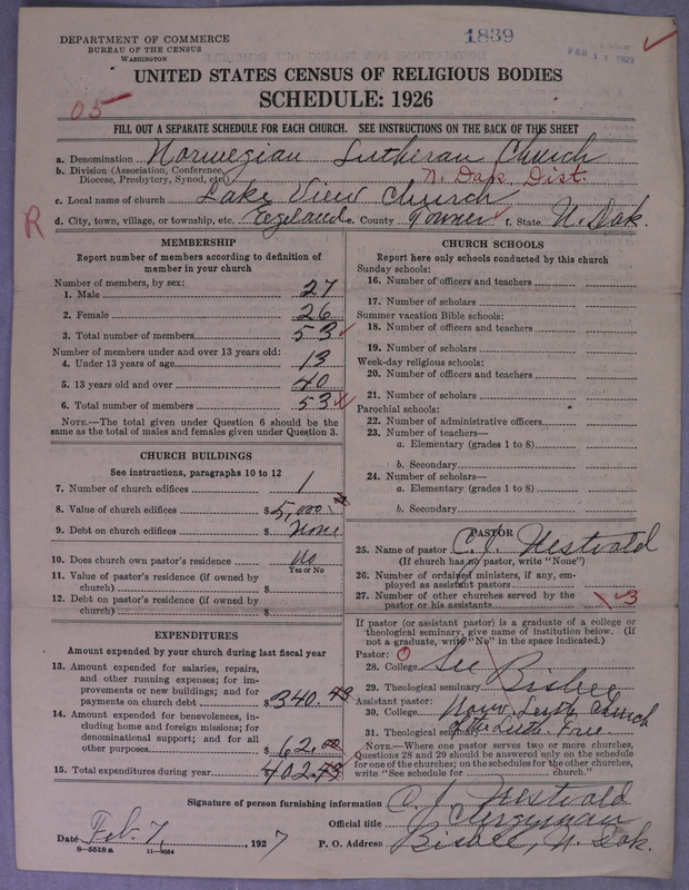 Scan of Norwegian Lutheran Church of America: 1839