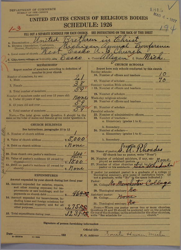 Scan of Church of the United Brethren in Christ: 1815