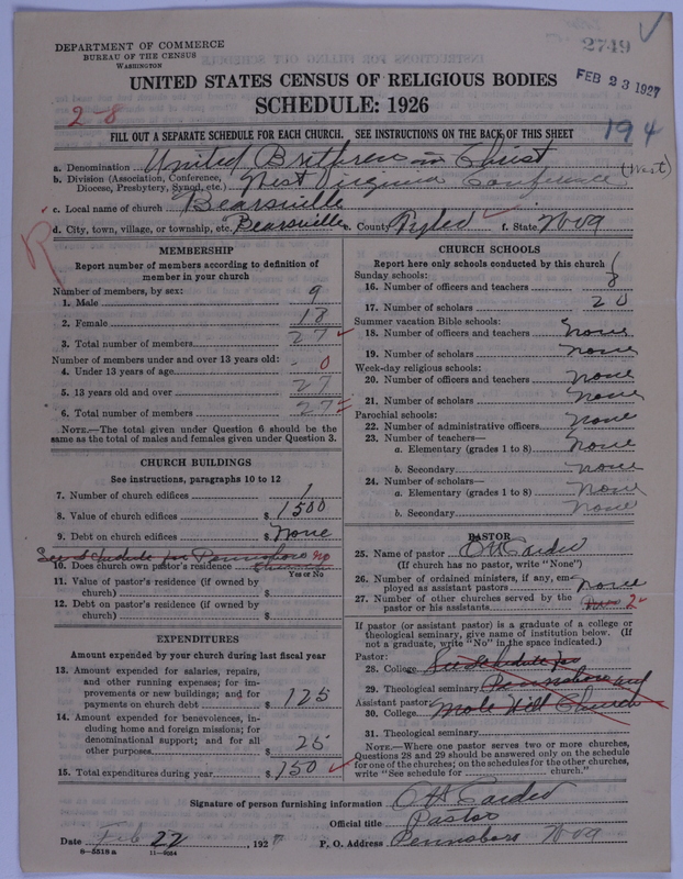 Scan of Church of the United Brethren in Christ: 2749