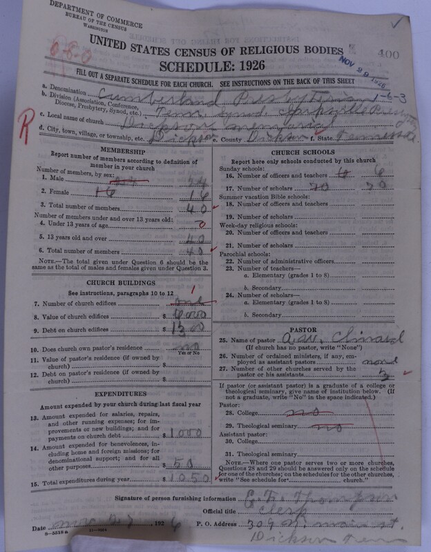 Scan of Cumberland Presbyterian Church: 400