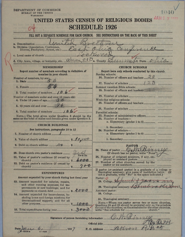 Scan of Church of the United Brethren in Christ: 1040