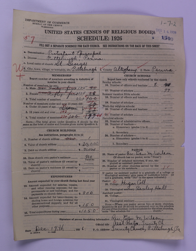 Scan of Protestant Episcopal Church: 1940