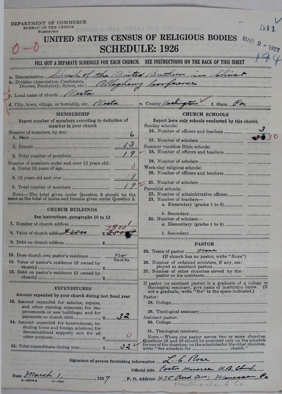Scan of Church of the United Brethren in Christ: 511