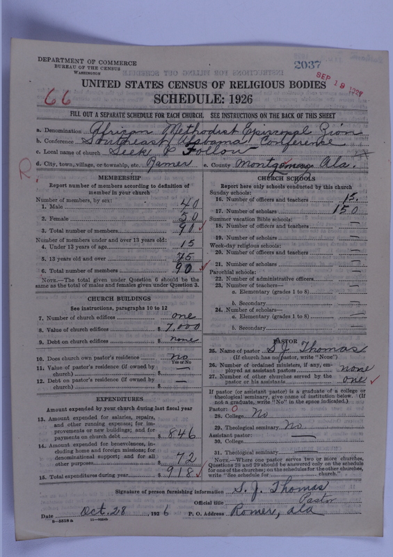 Scan of African Methodist Episcopal Zion Church: 2037