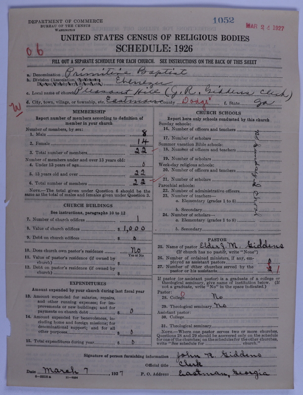 Scan of Primitive Baptists: 1052