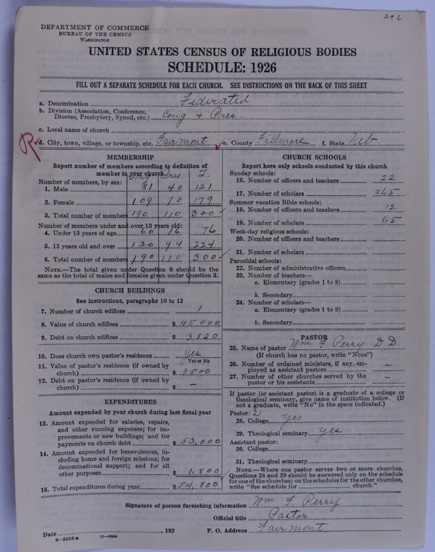 Scan of Federated Churches: 296