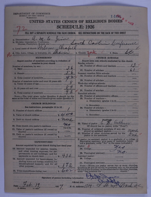 Scan of African Methodist Episcopal Zion Church: 1406