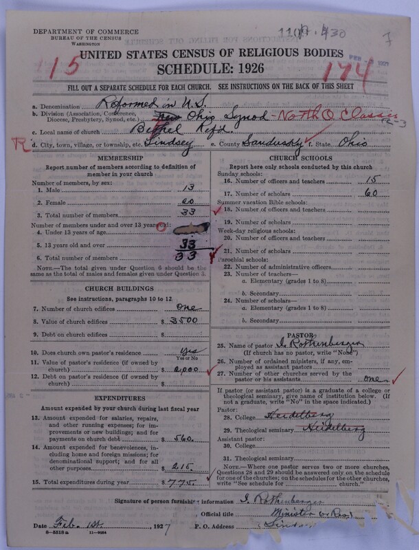 Scan of Reformed Church in the United States: 1109
