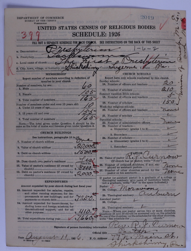 Scan of Presbyterian Church in the United States of America: 2019